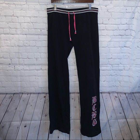 BCBGMaxAzria Pants - BCBG Maxazria Black & Pink Sweatpants size XL